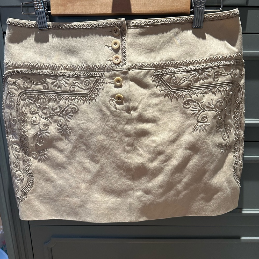 Chloe Embroidered Cream Skirt